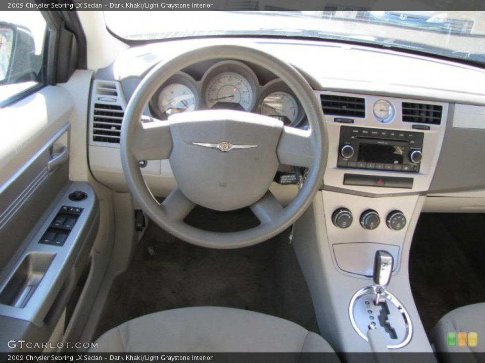 Dark Khaki/Light Graystone Interior Dashboard for the 2009 Chrysler Sebring LX Sedan #60265562