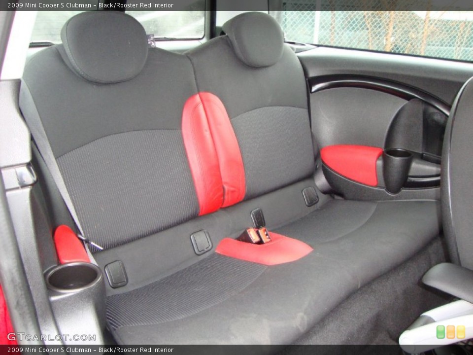 Black/Rooster Red Interior Rear Seat for the 2009 Mini Cooper S Clubman #60276455