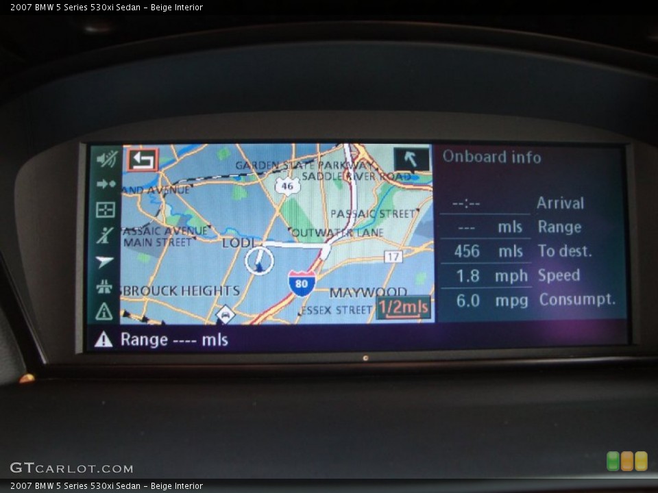 Beige Interior Navigation for the 2007 BMW 5 Series 530xi Sedan #60277190