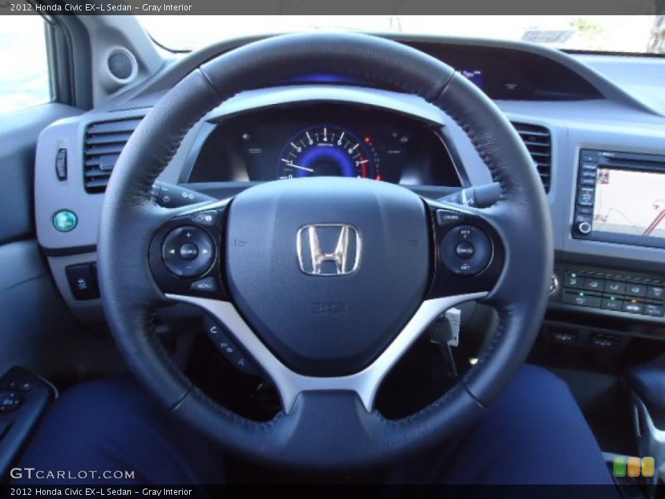 Gray Interior Steering Wheel for the 2012 Honda Civic EX-L Sedan #60285200