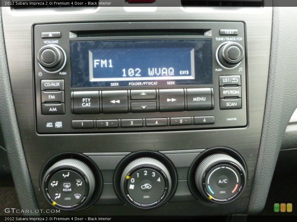 Black Interior Controls for the 2012 Subaru Impreza 2.0i Premium 4 Door #60292226