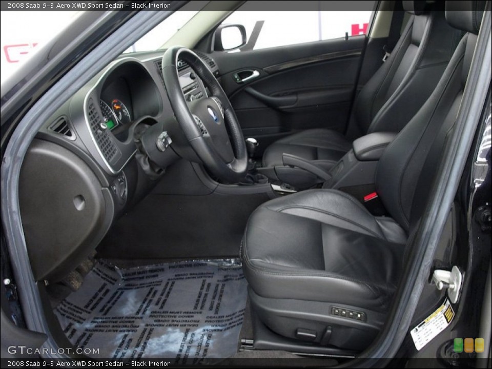 Black Interior Front Seat for the 2008 Saab 9-3 Aero XWD Sport Sedan #60293558
