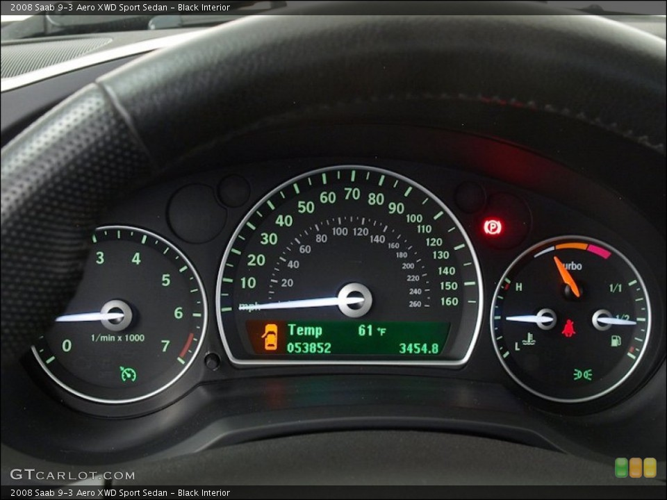 Black Interior Gauges for the 2008 Saab 9-3 Aero XWD Sport Sedan #60293606