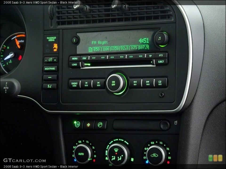 Black Interior Controls for the 2008 Saab 9-3 Aero XWD Sport Sedan #60293756