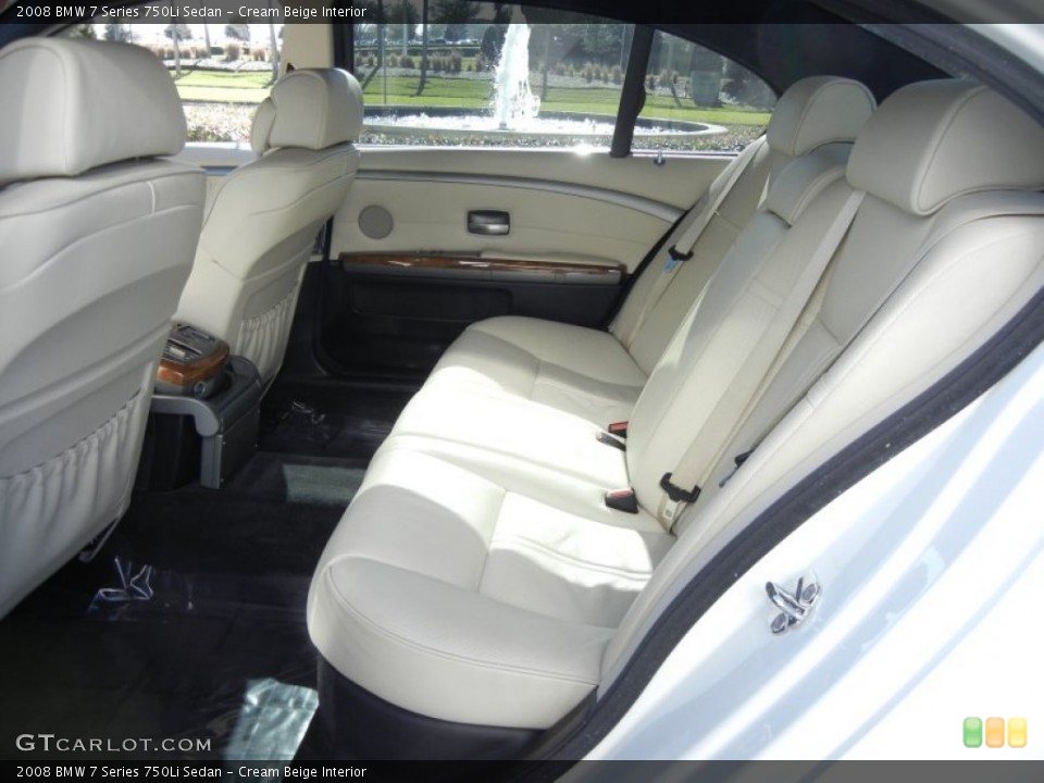 Cream Beige Interior Rear Seat for the 2008 BMW 7 Series 750Li Sedan #60295715
