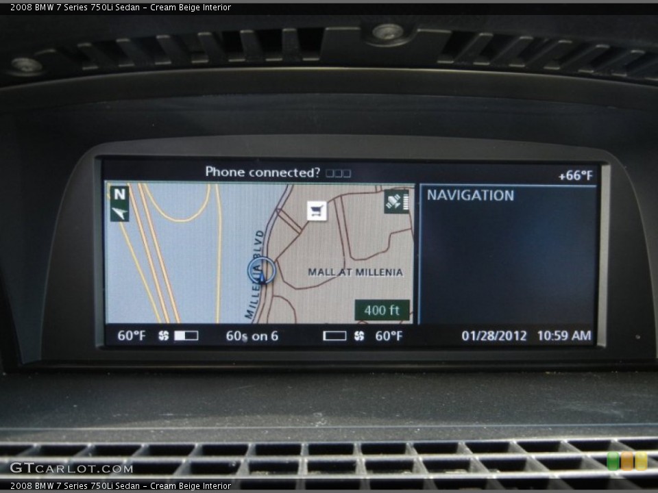Cream Beige Interior Navigation for the 2008 BMW 7 Series 750Li Sedan #60295811