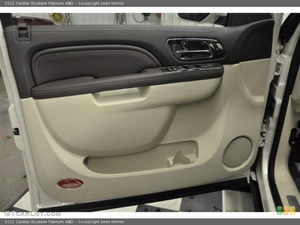 Cocoa/Light Linen Interior Door Panel for the 2012 Cadillac Escalade Platinum AWD #60296162