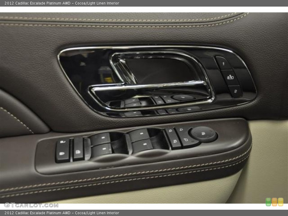 Cocoa/Light Linen Interior Controls for the 2012 Cadillac Escalade Platinum AWD #60296171