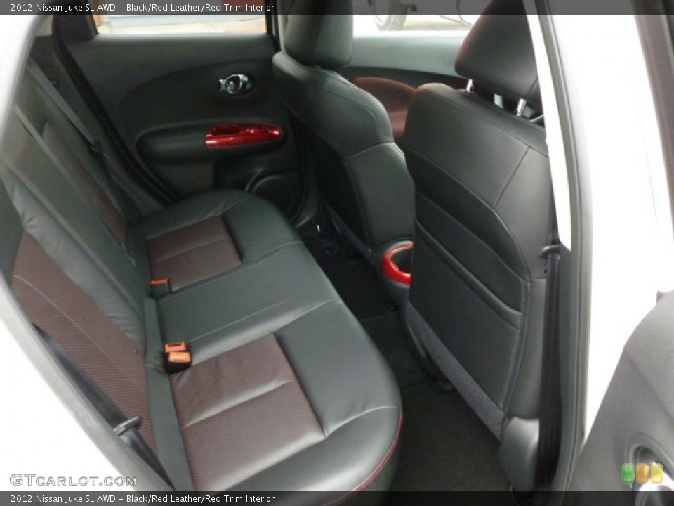 Black/Red Leather/Red Trim Interior Rear Seat for the 2012 Nissan Juke SL AWD #60317819