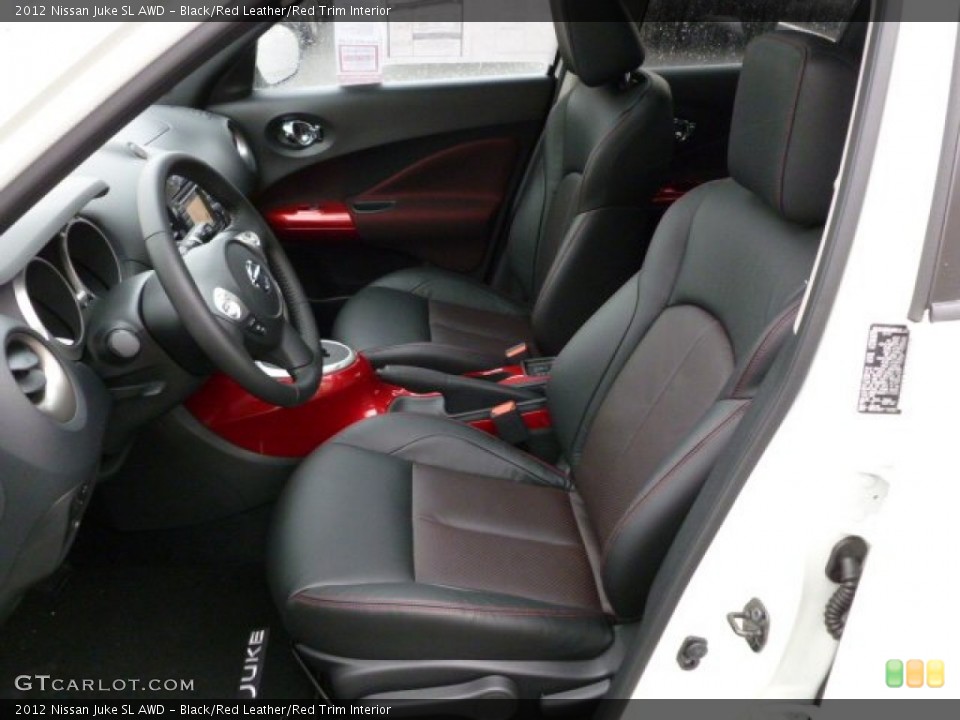 Black/Red Leather/Red Trim Interior Front Seat for the 2012 Nissan Juke SL AWD #60317837