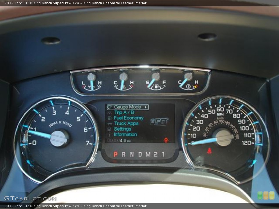 King Ranch Chaparral Leather Interior Gauges for the 2012 Ford F150 King Ranch SuperCrew 4x4 #60324947