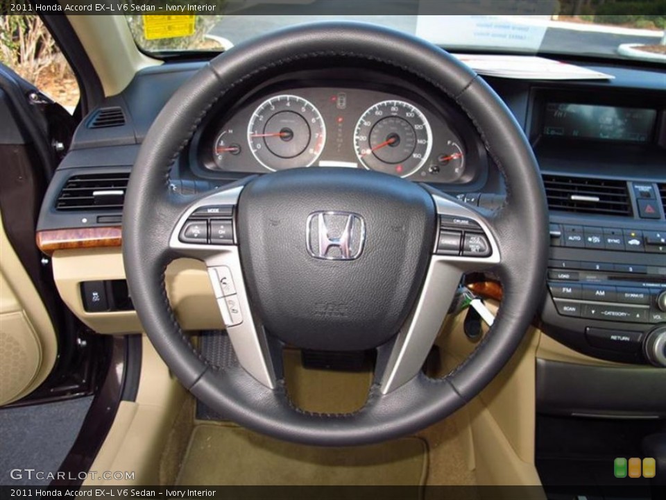 Ivory Interior Steering Wheel for the 2011 Honda Accord EX-L V6 Sedan #60327590