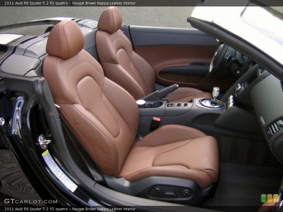 Nougat Brown Nappa Leather Interior Front Seat for the 2011 Audi R8 Spyder 5.2 FSI quattro #60329714