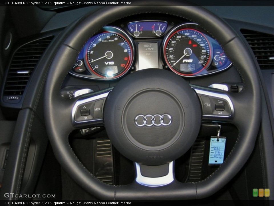 Nougat Brown Nappa Leather Interior Steering Wheel for the 2011 Audi R8 Spyder 5.2 FSI quattro #60329780
