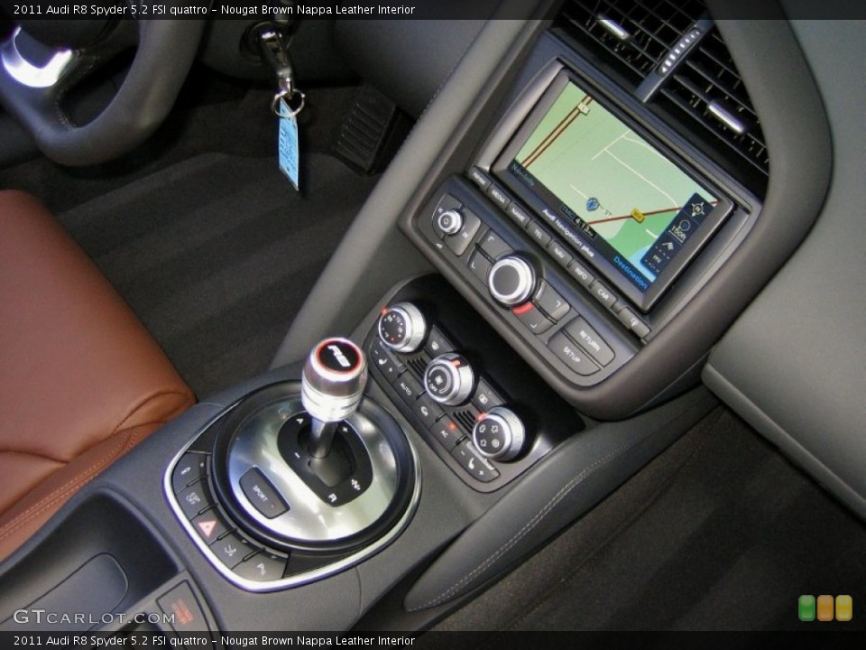 Nougat Brown Nappa Leather Interior Controls for the 2011 Audi R8 Spyder 5.2 FSI quattro #60329840