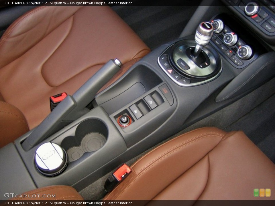 Nougat Brown Nappa Leather Interior Controls for the 2011 Audi R8 Spyder 5.2 FSI quattro #60329849