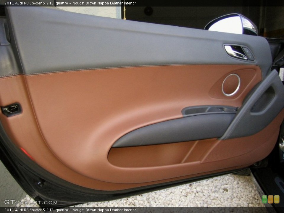 Nougat Brown Nappa Leather Interior Door Panel for the 2011 Audi R8 Spyder 5.2 FSI quattro #60329858