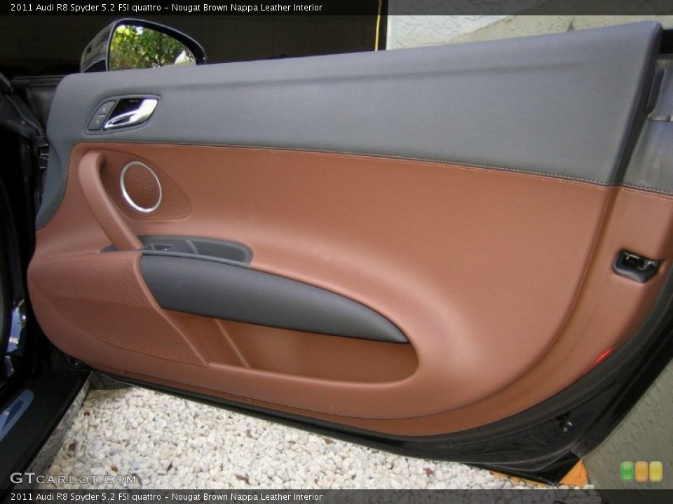 Nougat Brown Nappa Leather Interior Door Panel for the 2011 Audi R8 Spyder 5.2 FSI quattro #60329865