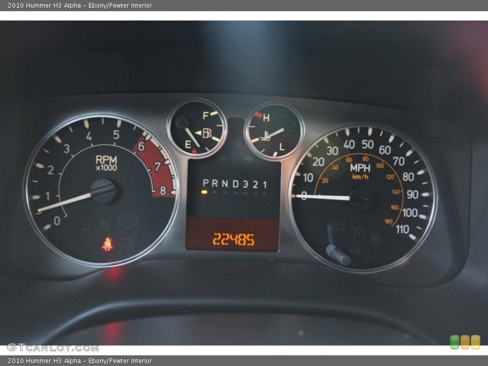 Ebony/Pewter Interior Gauges for the 2010 Hummer H3 Alpha #60351383