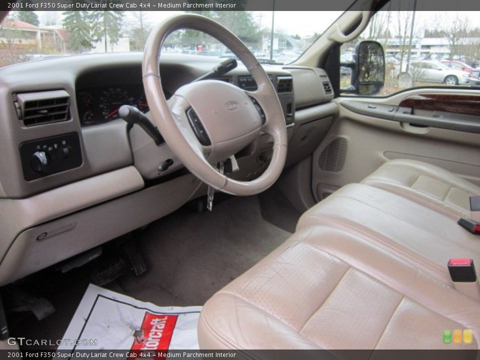 Medium Parchment Interior Photo for the 2001 Ford F350 Super Duty Lariat Crew Cab 4x4 #60351637