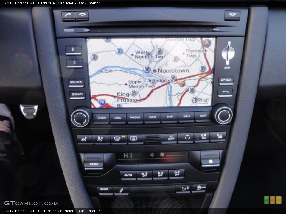 Black Interior Navigation for the 2012 Porsche 911 Carrera 4S Cabriolet #60358648