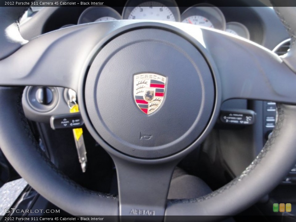 Black Interior Steering Wheel for the 2012 Porsche 911 Carrera 4S Cabriolet #60358674