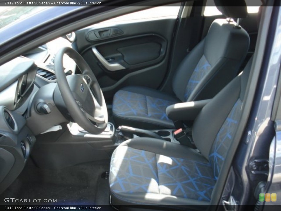 Charcoal Black/Blue Interior Front Seat for the 2012 Ford Fiesta SE Sedan #60364926