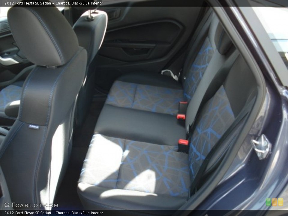 Charcoal Black/Blue Interior Rear Seat for the 2012 Ford Fiesta SE Sedan #60364944