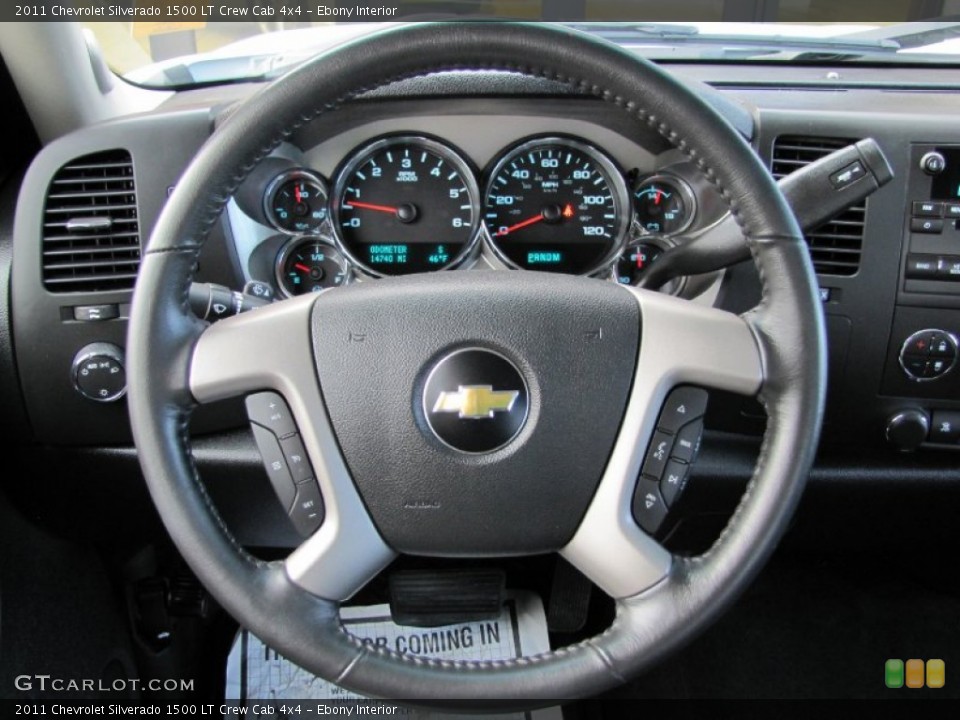 Ebony Interior Steering Wheel for the 2011 Chevrolet Silverado 1500 LT Crew Cab 4x4 #60367536