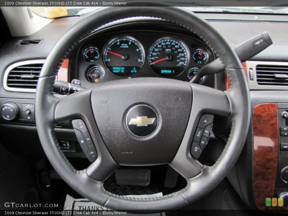 Ebony Interior Steering Wheel for the 2009 Chevrolet Silverado 3500HD LTZ Crew Cab 4x4 #60368160