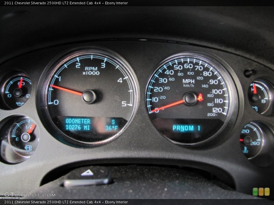 Ebony Interior Gauges for the 2011 Chevrolet Silverado 2500HD LTZ Extended Cab 4x4 #60368961