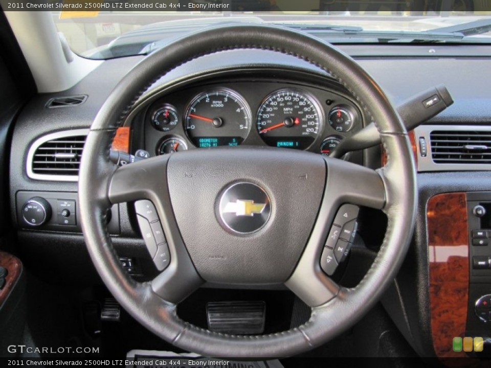 Ebony Interior Steering Wheel for the 2011 Chevrolet Silverado 2500HD LTZ Extended Cab 4x4 #60368973