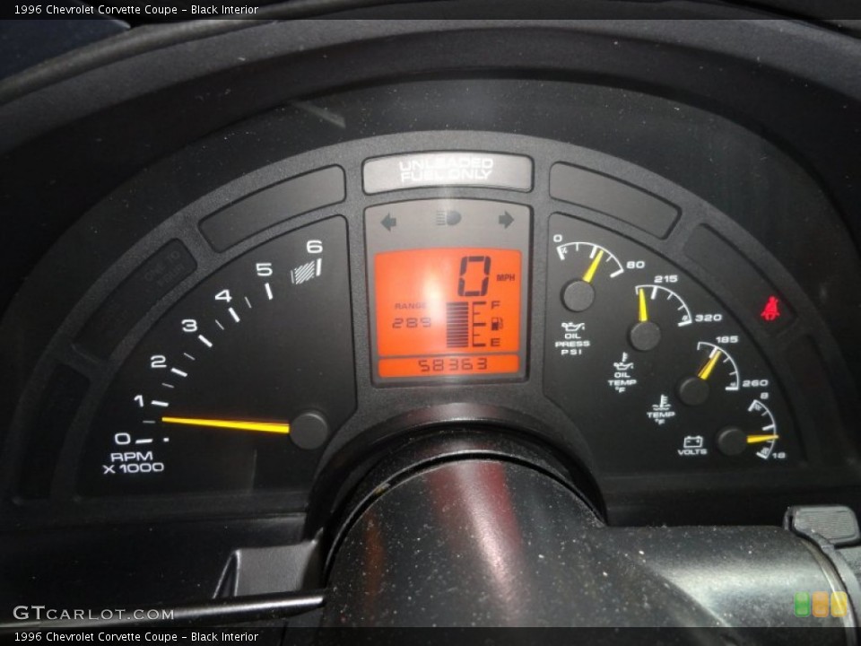 Black Interior Gauges for the 1996 Chevrolet Corvette Coupe #60382579