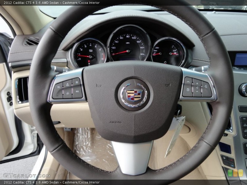 Cashmere/Cocoa Interior Steering Wheel for the 2012 Cadillac CTS 4 3.6 AWD Sedan #60383325