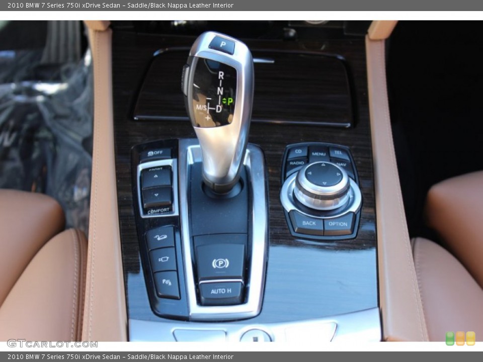 Saddle/Black Nappa Leather Interior Transmission for the 2010 BMW 7 Series 750i xDrive Sedan #60390300