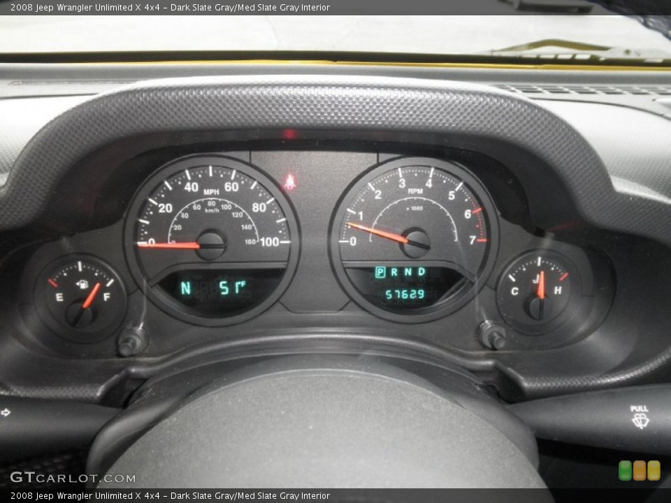 Dark Slate Gray/Med Slate Gray Interior Gauges for the 2008 Jeep Wrangler Unlimited X 4x4 #60400322