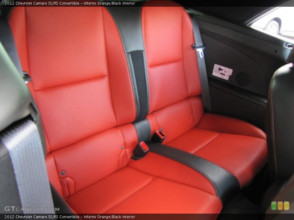 Inferno Orange/Black Interior Rear Seat for the 2012 Chevrolet Camaro SS/RS Convertible #60400850