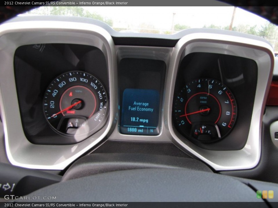 Inferno Orange/Black Interior Gauges for the 2012 Chevrolet Camaro SS/RS Convertible #60400877