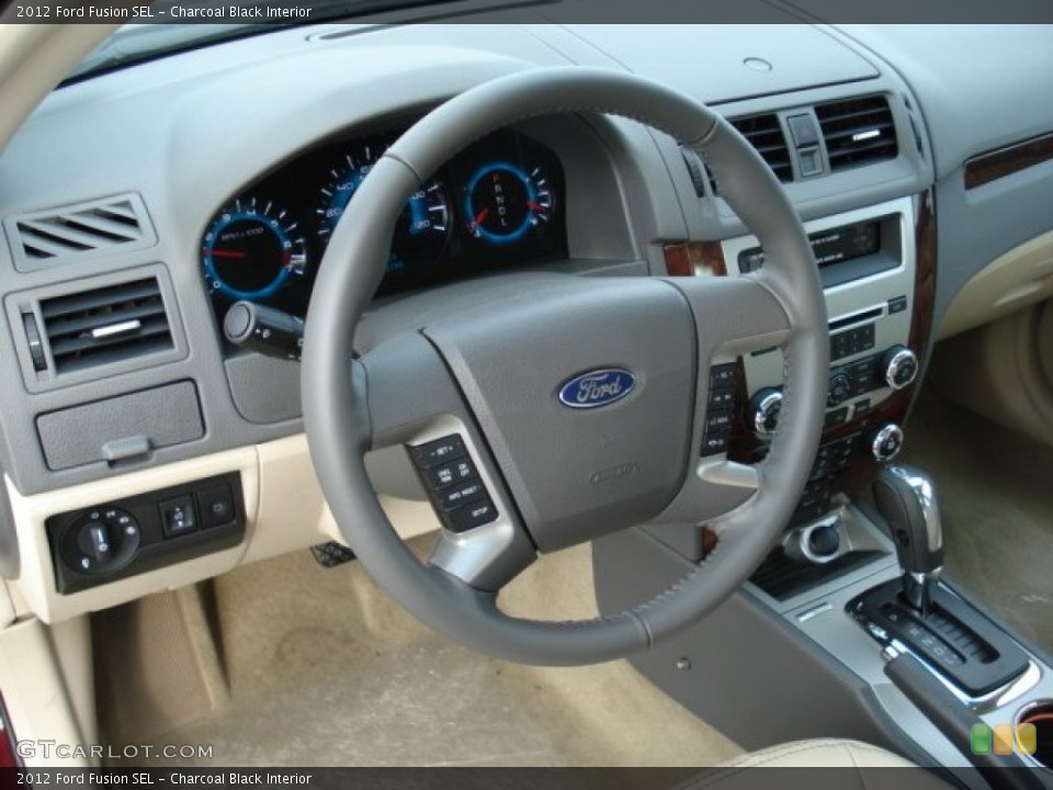 Charcoal Black Interior Steering Wheel for the 2012 Ford Fusion SEL #60403982