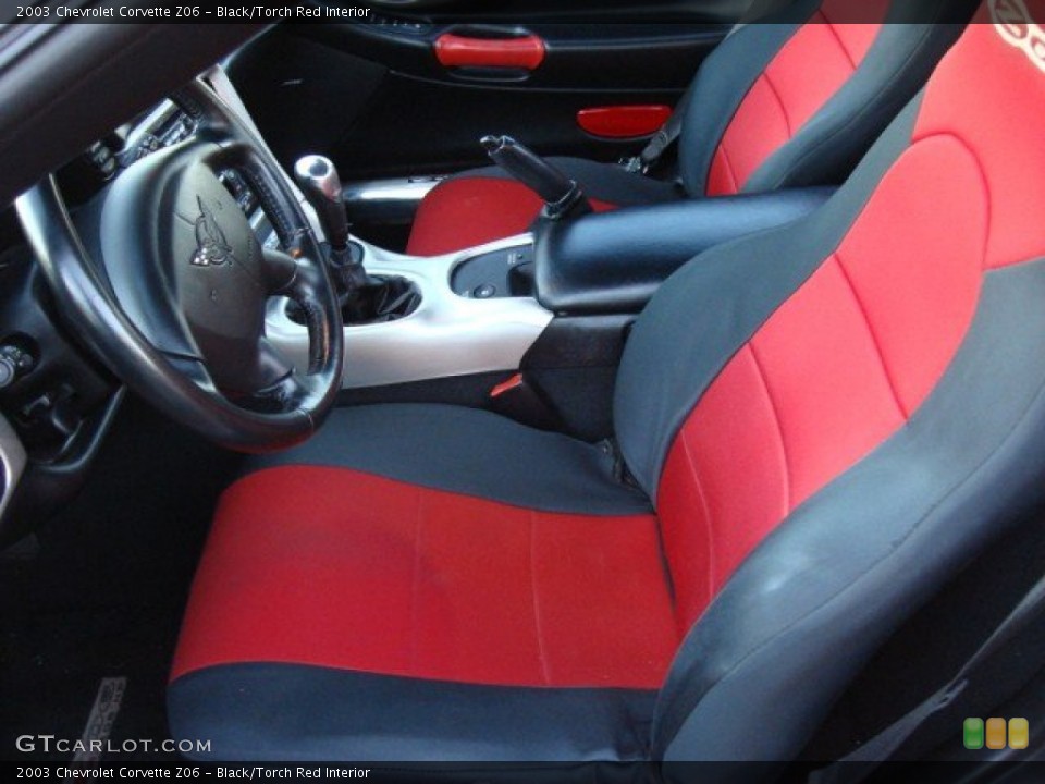 Black/Torch Red Interior Photo for the 2003 Chevrolet Corvette Z06 #60411521