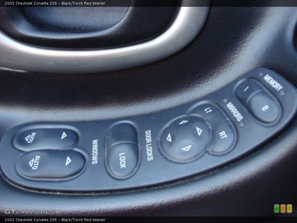 Black/Torch Red Interior Controls for the 2003 Chevrolet Corvette Z06 #60411545