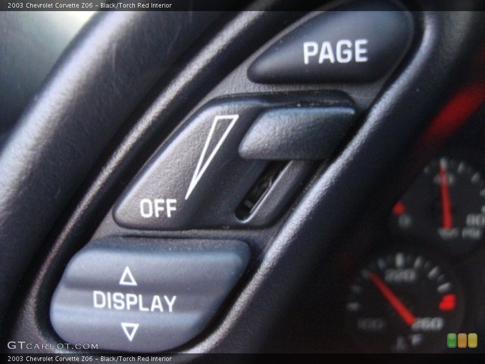 Black/Torch Red Interior Controls for the 2003 Chevrolet Corvette Z06 #60411562
