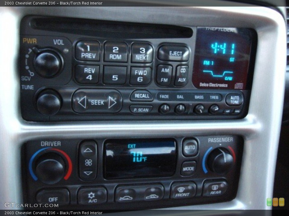 Black/Torch Red Interior Controls for the 2003 Chevrolet Corvette Z06 #60411587