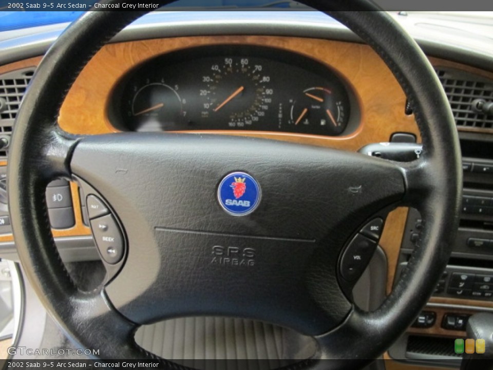 Charcoal Grey Interior Steering Wheel for the 2002 Saab 9-5 Arc Sedan #60415592