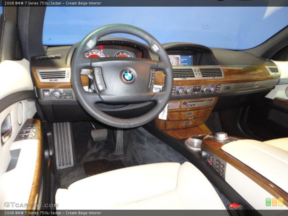 Cream Beige Interior Dashboard for the 2008 BMW 7 Series 750Li Sedan #60416882
