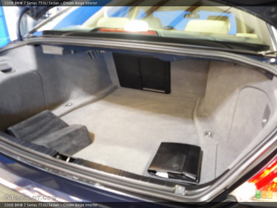 Cream Beige Interior Trunk for the 2008 BMW 7 Series 750Li Sedan #60417053