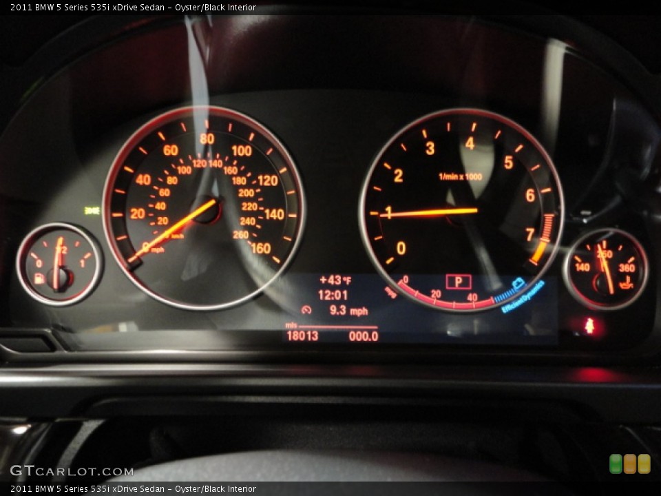 Oyster/Black Interior Gauges for the 2011 BMW 5 Series 535i xDrive Sedan #60421079
