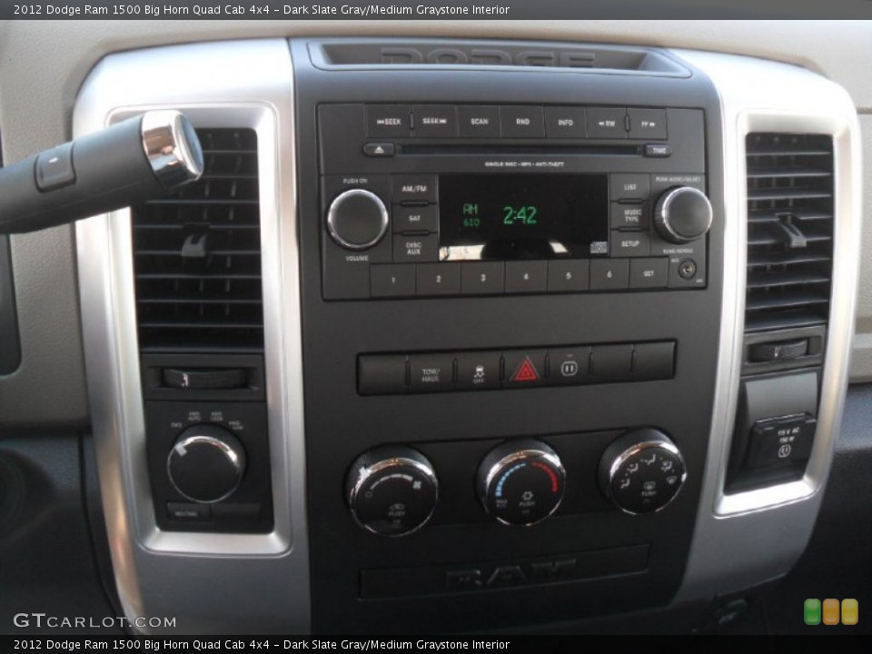 Dark Slate Gray/Medium Graystone Interior Controls for the 2012 Dodge Ram 1500 Big Horn Quad Cab 4x4 #60428153