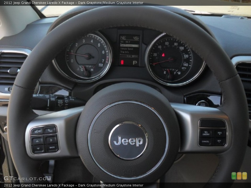 Dark Graystone/Medium Graystone Interior Steering Wheel for the 2012 Jeep Grand Cherokee Laredo X Package #60439046