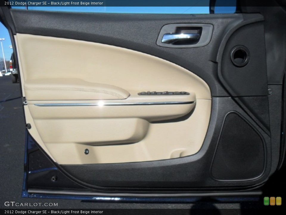 Black/Light Frost Beige Interior Door Panel for the 2012 Dodge Charger SE #60439244